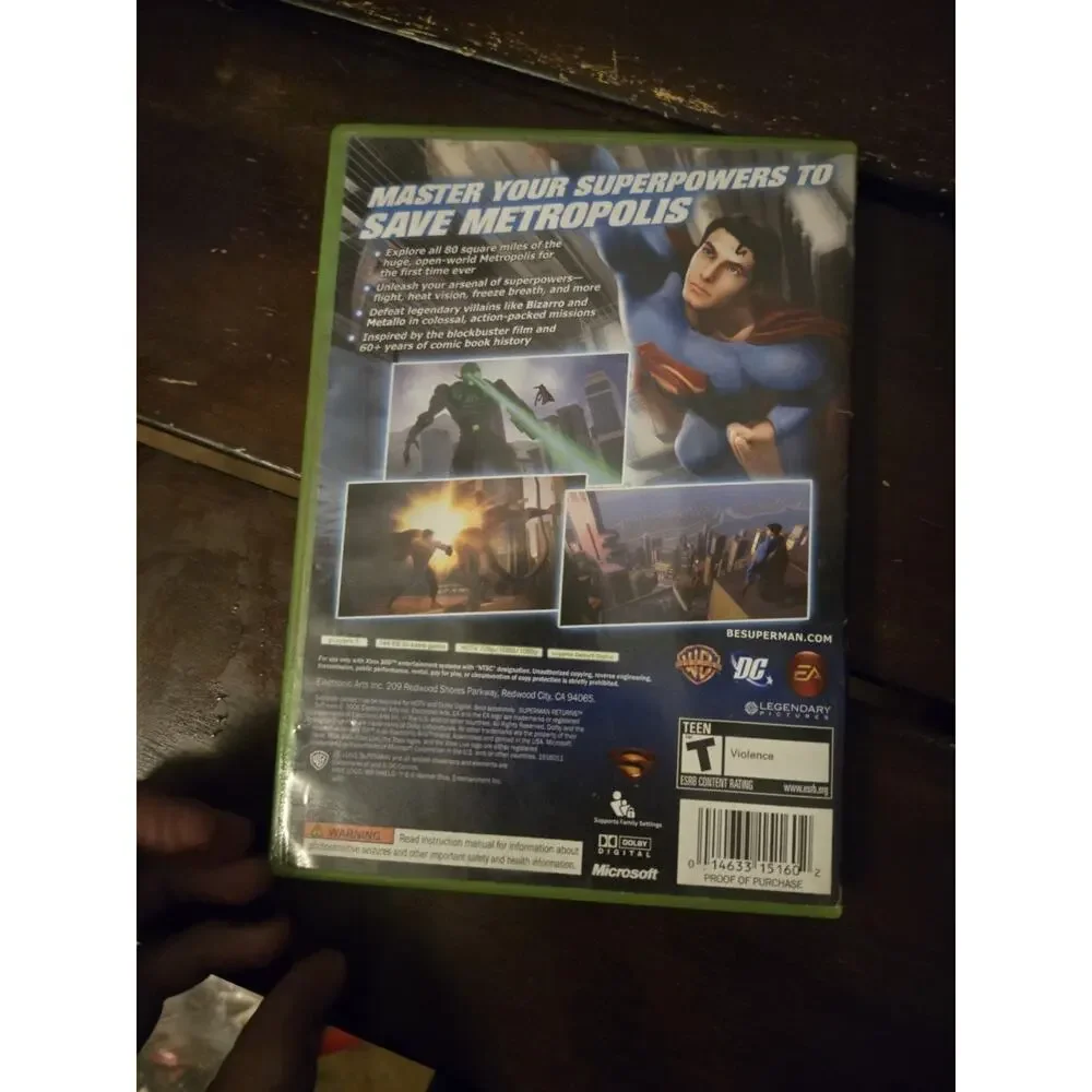 Superman Returns Xbox 360 2006 EA Warner Bros DC Video Game Disc & Case